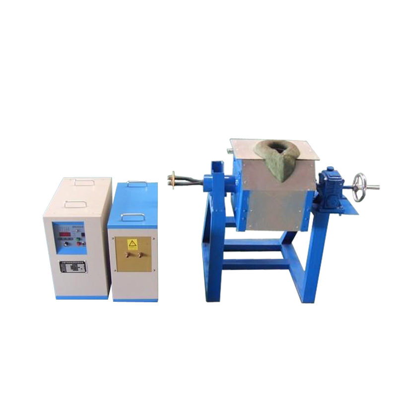 45KW中频熔铝炉 50KG铝合金熔炼炉 倾倒式中频感应熔炼炉